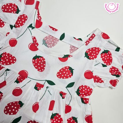 Sweet Strawberry Printed Cotton Frock Sweet Strawberry Printed Cotton Frock