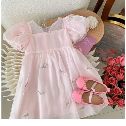 Pretty Pastle Party Dress Pink-1 Pretty Pastle Party Dress Pink-1