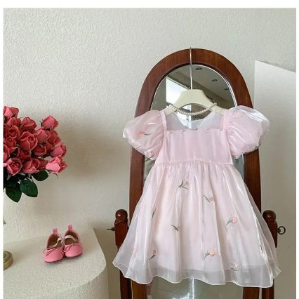 Pretty Pastle Party Dress Pink-3