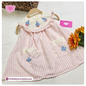 Pink Stripe Sailor Baby Dress