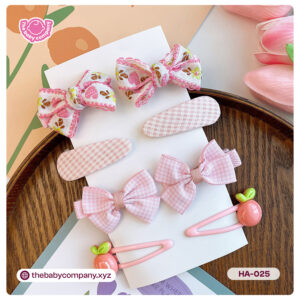 Pink Mixed-Design Baby Hair Clip Set - 8 Pieces