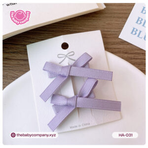 Lavender Ribbon Bow Baby Hair Clip Set
