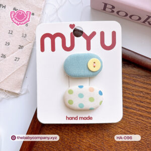 Blue Polka Dot Baby Hair Clip Set – 2 Pieces
