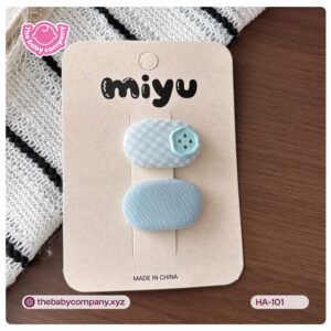 Baby Girl Blue Button Hair Clip Set